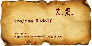 Krajcsa Rudolf névjegykártya